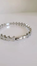 Silver Statement CZ Bangle Bracelet - view 5