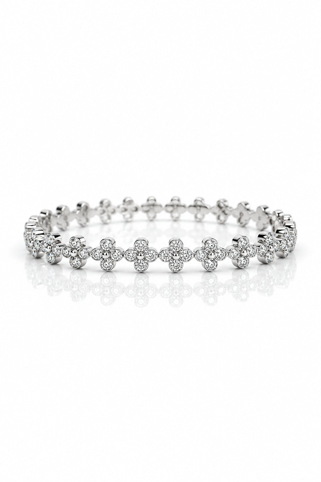 Silver Statement CZ Bangle Bracelet - view 3