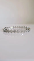 Silver Statement CZ Bangle Bracelet - view 3
