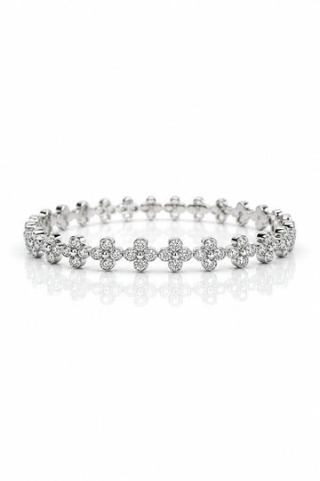Silver Statement CZ Bangle Bracelet - view 3