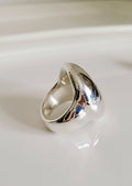 Sterling Silver Oval Dome Wide Art Deco Chunky Ring - view 2
