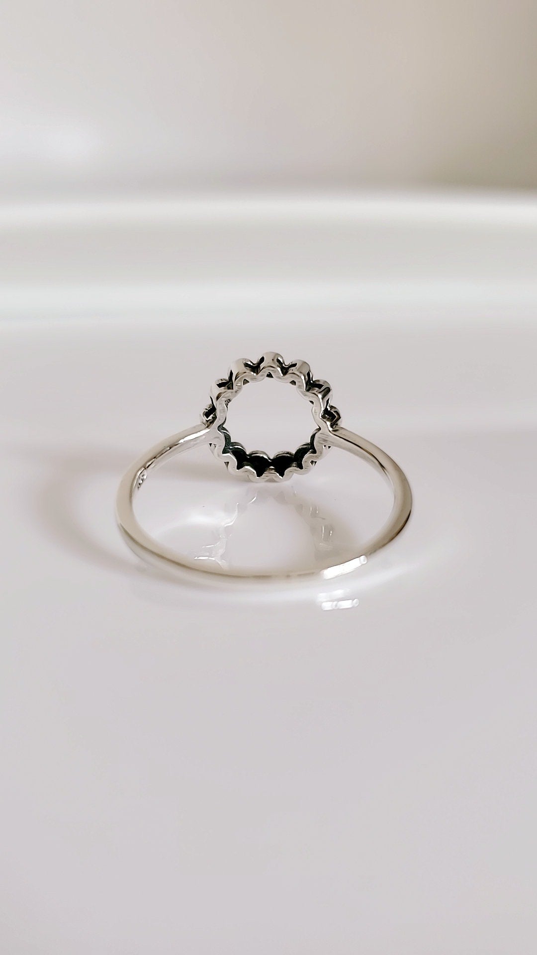 Sterling Silver Bali Beaded Circle Ring - view 10