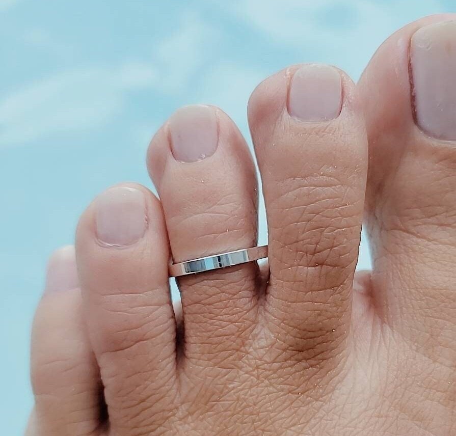 Sterling Silver Flat Band, Toe or Midi Ring - view 3
