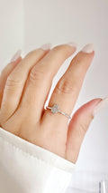 Sterling Silver Dainty Hamsa Hand Ring - view 7