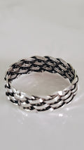Sterling Silver Unisex Oxidized Braided Ring - view 6