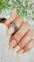 Sterling Silver Unisex Oxidized Braided Ring - view 3