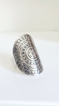 Sterling Silver 925 Chunky Bohemian Shield Ring - view 7
