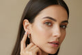 Sterling Silver 925 Croissant Hoop Earrings - view 2