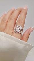 Sterling Silver 925 Swirls Spiral Bold Ring - view 4