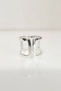 Sterling Silver Art Deco Geometric Cuff Ring - view 2