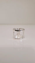 Sterling Silver Art Deco Geometric Cuff Ring - view 8