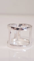 Sterling Silver Art Deco Geometric Cuff Ring - view 4