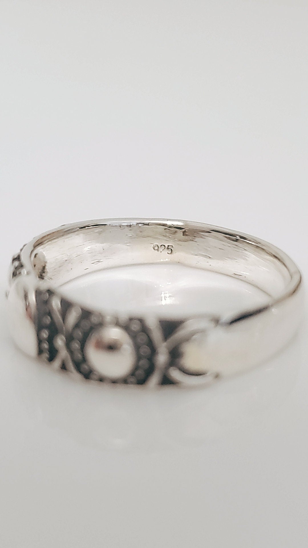 Sterling Silver Bali Oxidized Band Ring - view 4