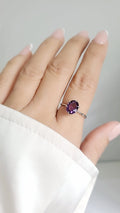 Sterling Silver Natural Amethyst Ring - view 2