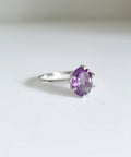 Sterling Silver Natural Amethyst Ring