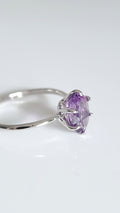 Sterling Silver Natural Amethyst Ring - view 5