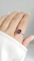 Sterling Silver Natural Amethyst Ring - view 6