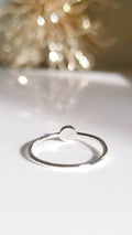 Sterling Silver Dainty Ocean Crescent Moon Ring - view 5