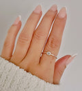 Sterling Silver Dainty Ocean Crescent Moon Ring - view 9