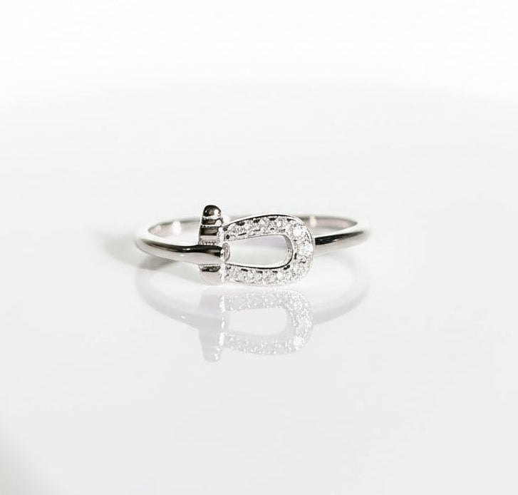 Sterling Silver Belt Buckle Ring