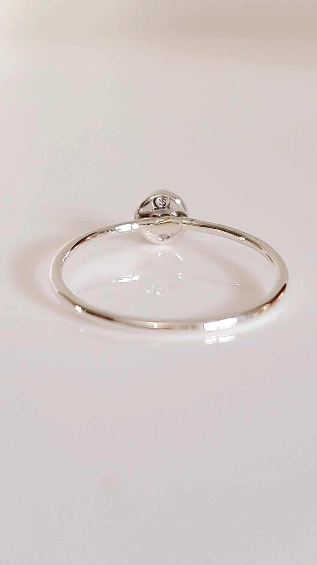 Sterling Silver Dainty Yin Yang Ring - view 3