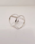 Sterling Silver Art Deco Geometric Cuff Ring - view 5