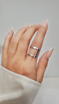 Sterling Silver Art Deco Geometric Cuff Ring - view 7