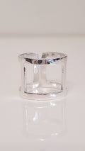 Sterling Silver Art Deco Geometric Cuff Ring - view 10