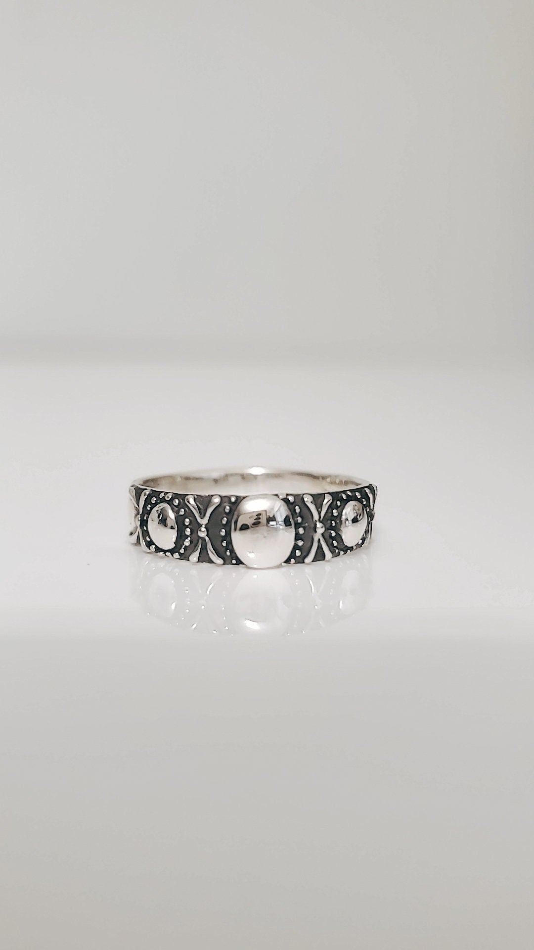Sterling Silver Bali Oxidized Band Ring - view 8