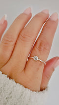 Sterling Silver Dainty Ocean Crescent Moon Ring - view 7