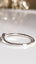 Sterling Silver Dainty Ocean Crescent Moon Ring - view 3