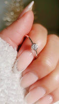 Sterling Silver Dainty Ocean Crescent Moon Ring - view 2