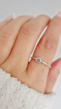 Sterling Silver Dainty Ocean Crescent Moon Ring - view 10