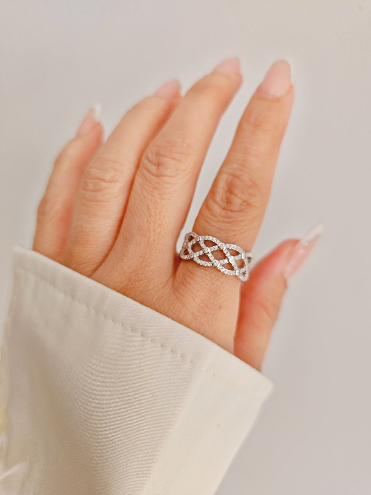 Sterling Silver Statement Wide Band Ring - view 3