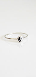 Sterling Silver Dainty Yin Yang Ring - view 9