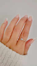 Sterling Silver Dainty Ocean Crescent Moon Ring - view 4