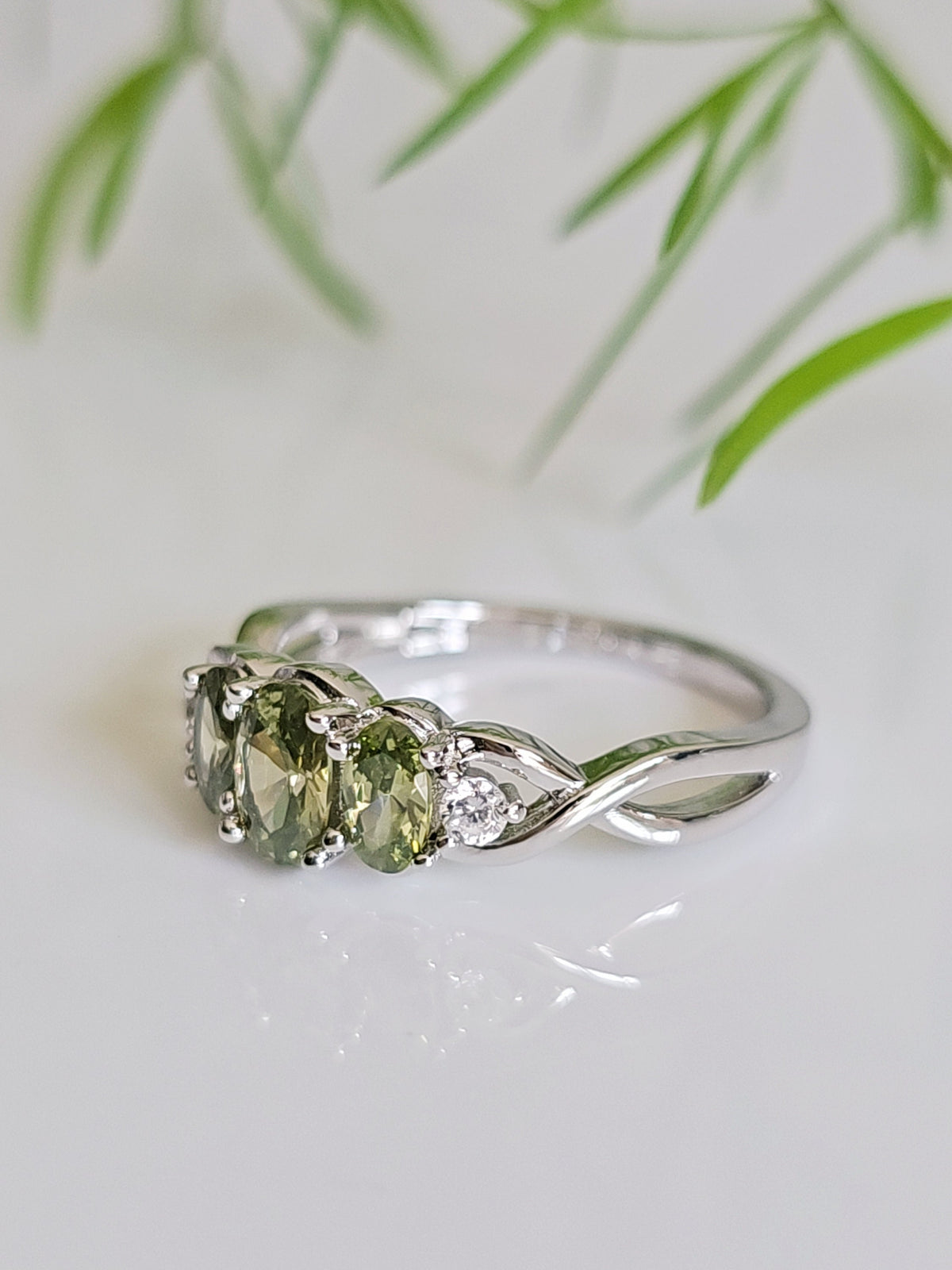 Sterling Silver Peridot Ring - view 9
