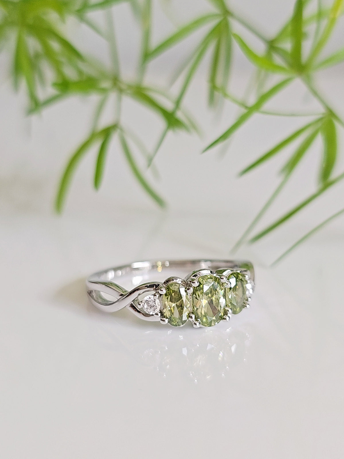 Sterling Silver Peridot Ring - view 11