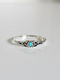 Sterling Silver Minimalist Tiny Turquoise Celtic Ring - view 6