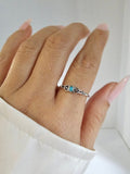 Sterling Silver Minimalist Tiny Turquoise Celtic Ring - view 8