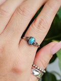 Sterling Silver Genuine Turquoise Vintage Ring - view 2