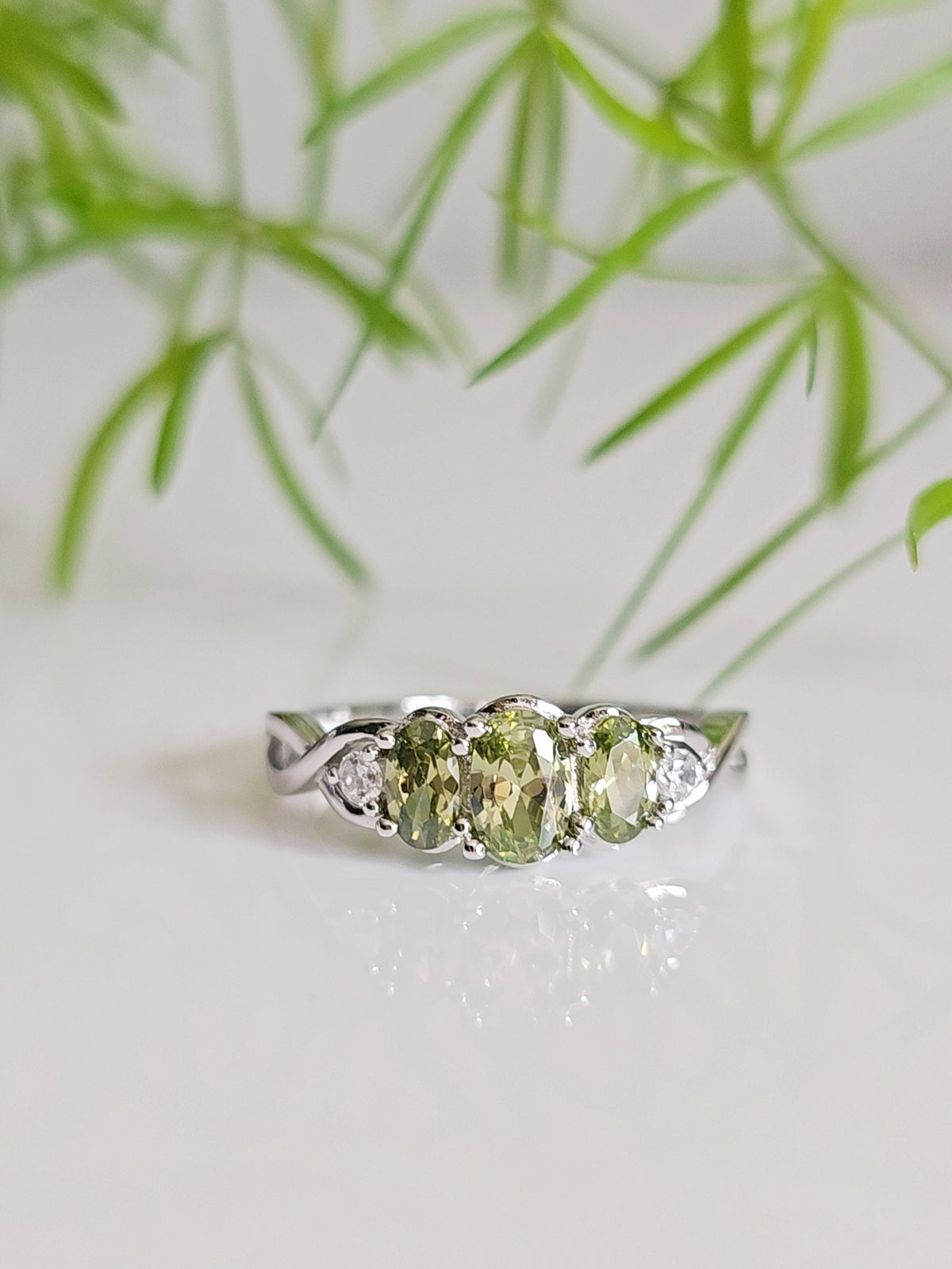 Sterling Silver Peridot Ring - view 12