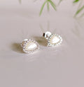 Sterling Silver 925 Mother of Pearl Stud Earrings - view 8