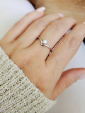 Sterling Silver White Opal Chevron Ring - view 8