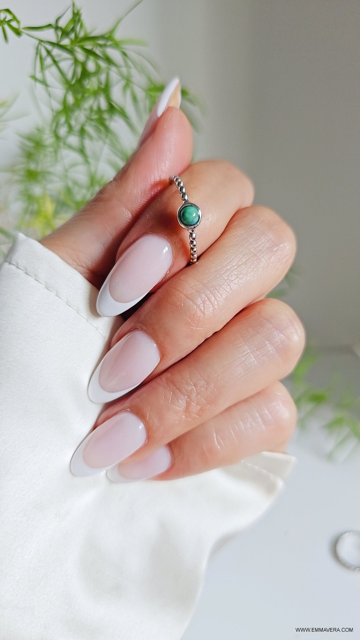 Sterling Silver Beaded Opal Ring Turquoise, Onyx, or Blue Opal - view 10