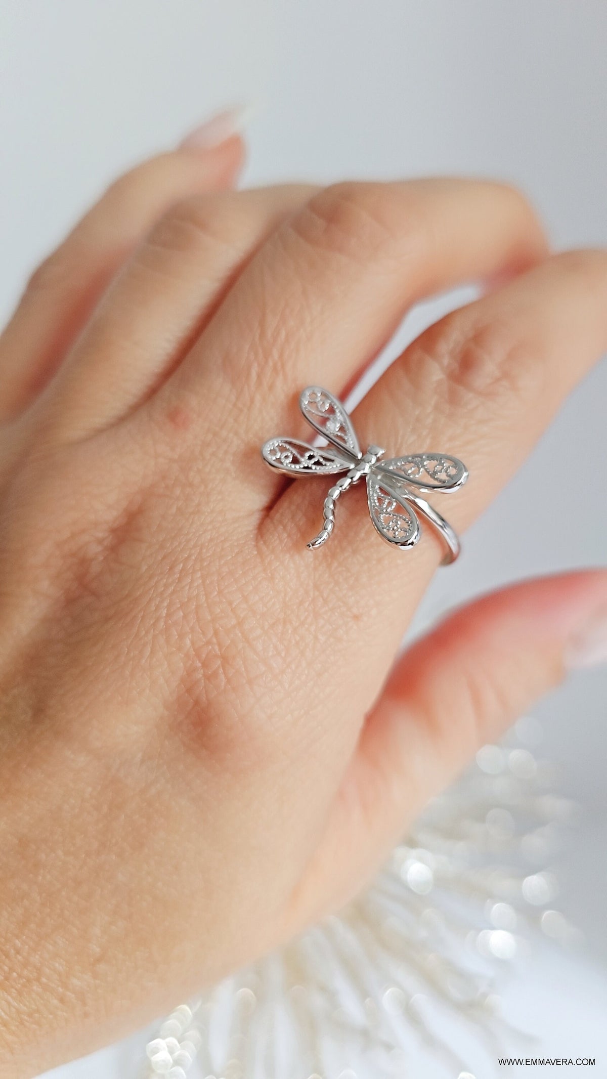 Sterling Silver 925 Dragonfly Ring - view 9