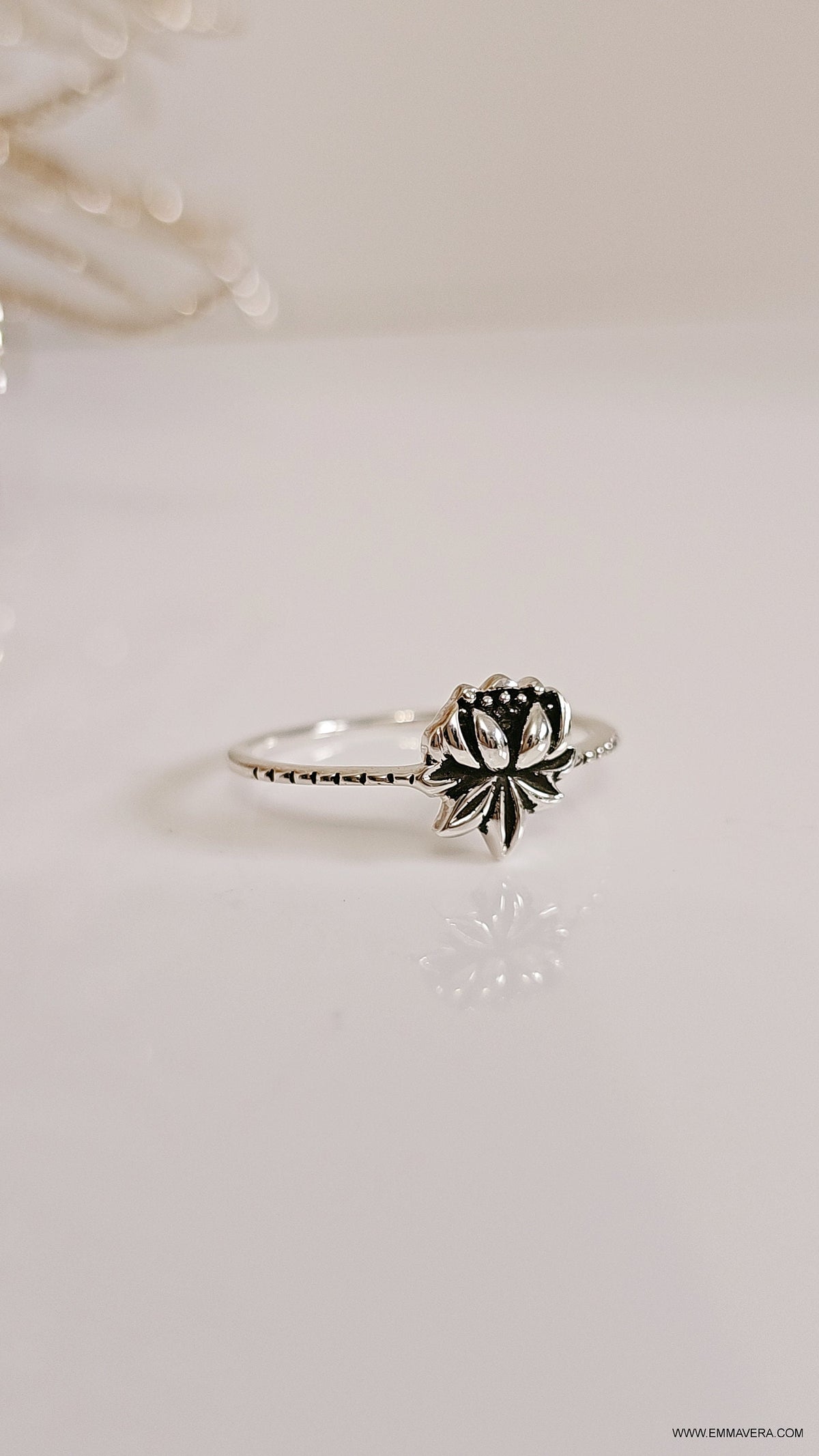 Sterling Silver 925 Lotus Flower Ring - view 4