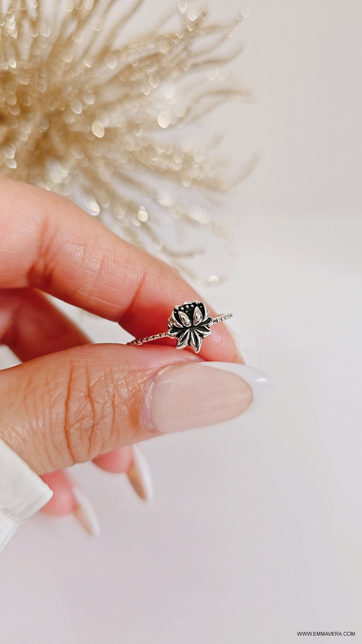 Sterling Silver 925 Lotus Flower Ring - view 7