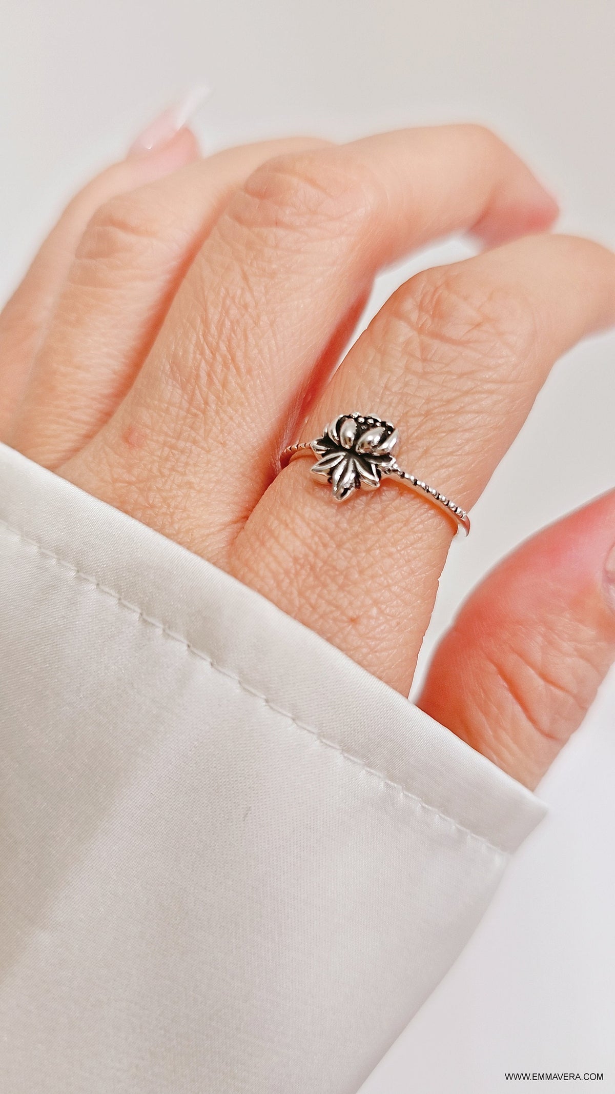Sterling Silver 925 Lotus Flower Ring - view 5