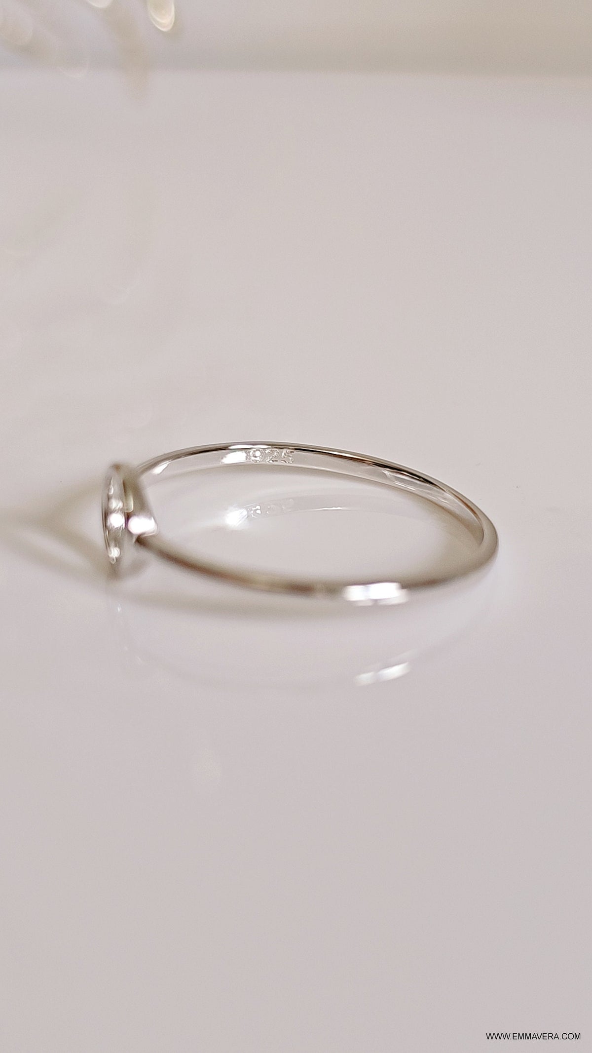 Sterling Silver Dainty Open Circle Ring - view 5